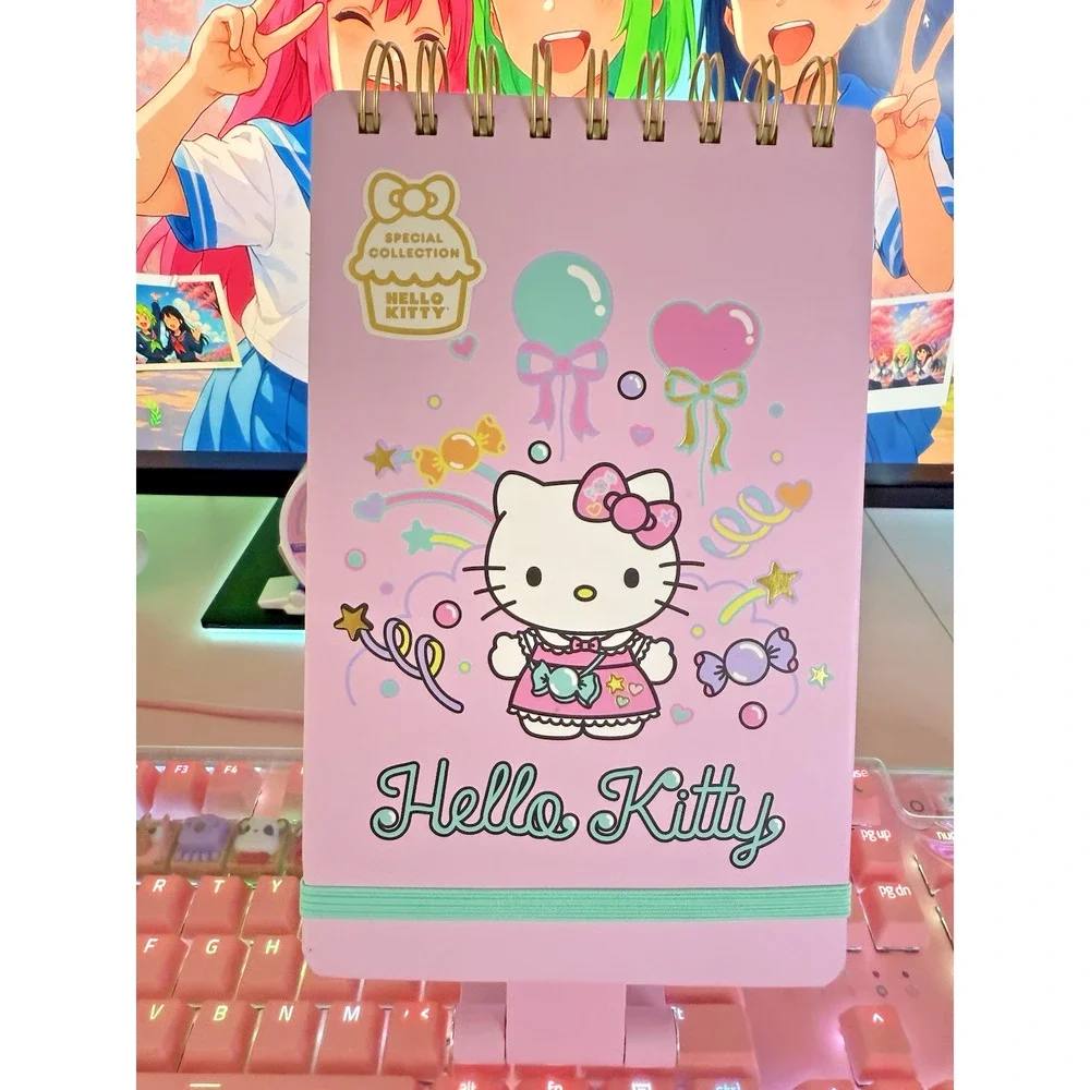 Sanrio Hello Kitty Notebook Sweet Celebration Metallic Top Spiral Elastic 2024